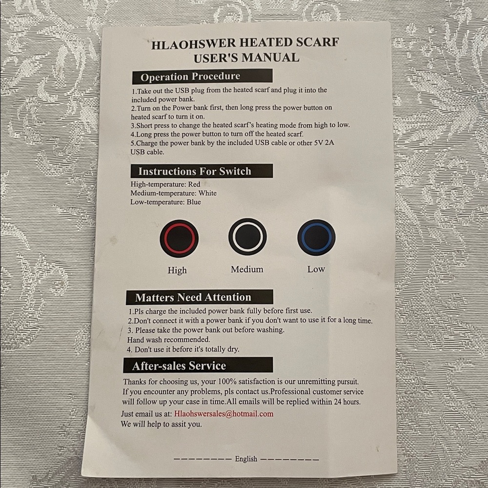NWOT HLAOHSWER Black Heated Scarf - Picture 3 of 5
